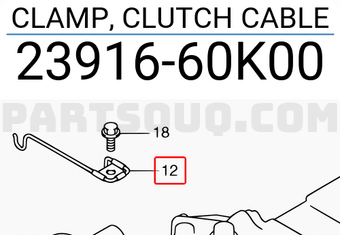 Suzuki 2391660K00 CLAMP, CLUTCH CABLE