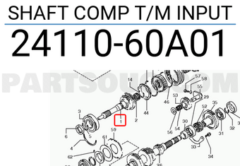 Suzuki 2411060A01 SHAFT COMP T/M INPUT