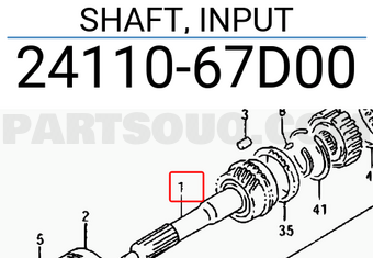 Suzuki 2411067D00 SHAFT, INPUT