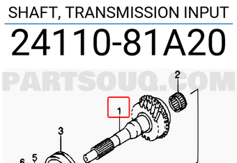 Suzuki 2411081A20 SHAFT, TRANSMISSION INPUT