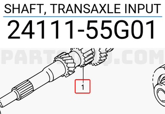 Suzuki 2411155G01 SHAFT, TRANSAXLE INPUT