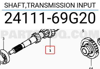 Suzuki 2411169G20 SHAFT,TRANSMISSION INPUT