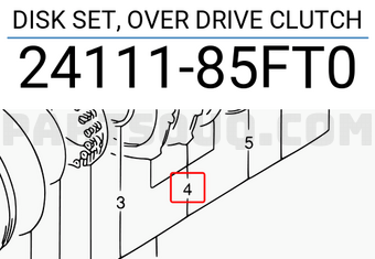 Suzuki 2411185FT0 DISK SET, OVER DRIVE CLUTCH