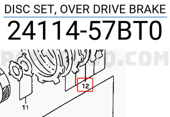 Suzuki 2411457BT0 DISC SET, OVER DRIVE BRAKE