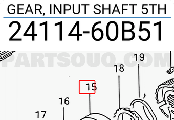 Suzuki 2411460B51 GEAR, INPUT SHAFT 5TH