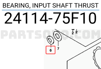 Suzuki 2411475F10 BEARING, INPUT SHAFT THRUST