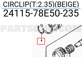 Suzuki 2411578E50235 CIRCLIP(T:2.35)(BEIGE)