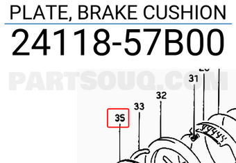 Suzuki 2411857B00 PLATE, BRAKE CUSHION