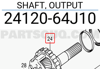 Suzuki 2412064J10 SHAFT, OUTPUT