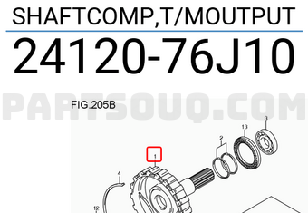 Suzuki 2412076J10 SHAFTCOMP,T/MOUTPUT