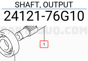 Suzuki 2412176G10 SHAFT, OUTPUT