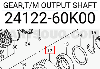 Suzuki 2412260K00 GEAR,T/M OUTPUT SHAFT
