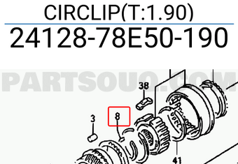 Suzuki 2412878E50190 CIRCLIP(T:1.90)
