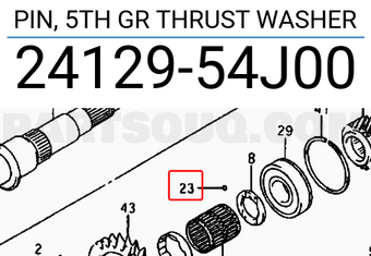 Suzuki 2412954J00 PIN, 5TH GR THRUST WASHER