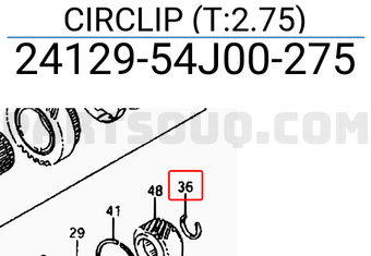 Suzuki 2412954J00275 CIRCLIP (T:2.75)