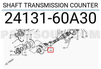 Suzuki 2413160A30 SHAFT TRANSMISSION COUNTER