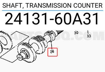 Suzuki 2413160A31 SHAFT, TRANSMISSION COUNTER