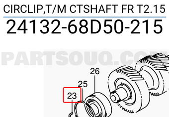 Suzuki 2413268D50215 CIRCLIP,T/M CTSHAFT FR T2.15