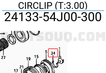 Suzuki 2413354J00300 CIRCLIP (T:3.00)