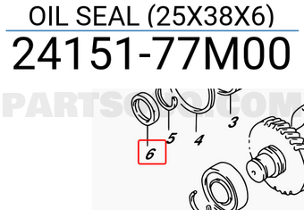 Suzuki 2415177M00 OIL SEAL (25X38X6)