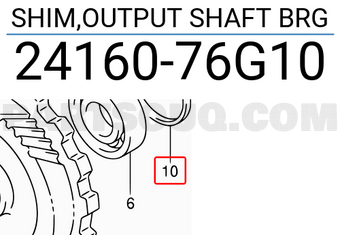 Suzuki 2416076G10 SHIM,OUTPUT SHAFT BRG