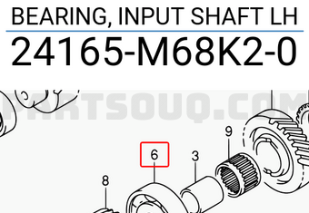 Suzuki 24165M68K20 BEARING, INPUT SHAFT LH