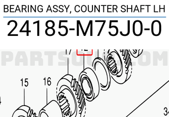 Suzuki 24185M75J00 BEARING ASSY, COUNTER SHAFT LH