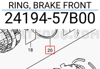 Suzuki 2419457B00 RING, BRAKE FRONT