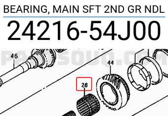 Suzuki 2421654J00 BEARING, MAIN SFT 2ND GR NDL