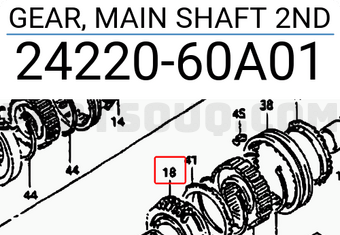 Suzuki 2422060A01 GEAR, MAIN SHAFT 2ND