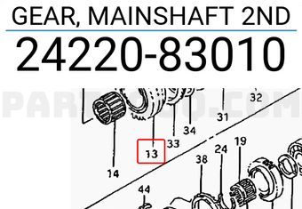 Suzuki 2422083010 GEAR, MAINSHAFT 2ND