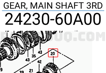 Suzuki 2423060A00 GEAR, MAIN SHAFT 3RD