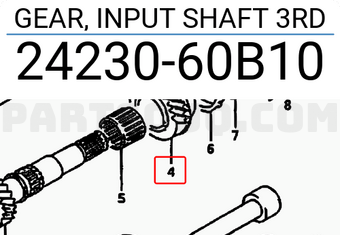 Suzuki 2423060B10 GEAR, INPUT SHAFT 3RD