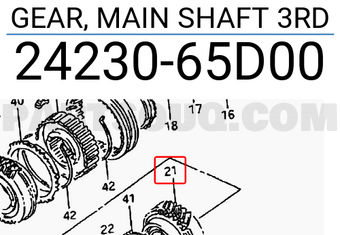 Suzuki 2423065D00 GEAR, MAIN SHAFT 3RD