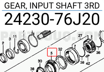 Suzuki 2423076J20 GEAR, INPUT SHAFT 3RD