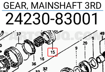 Suzuki 2423083001 GEAR, MAINSHAFT 3RD