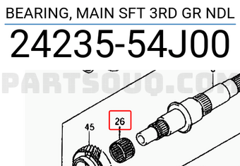 Suzuki 2423554J00 BEARING, MAIN SFT 3RD GR NDL
