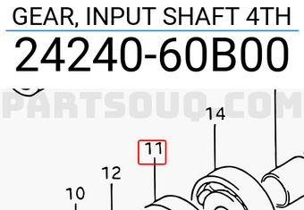 Suzuki 2424060B00 GEAR, INPUT SHAFT 4TH