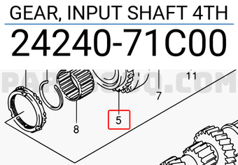 Suzuki 2424071C00 GEAR, INPUT SHAFT 4TH