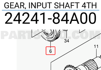 Suzuki 2424184A00 GEAR, INPUT SHAFT 4TH