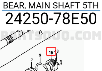 Suzuki 2425078E50 BEAR, MAIN SHAFT 5TH