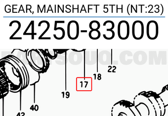 Suzuki 2425083000 GEAR, MAINSHAFT 5TH (NT:23)