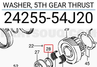 Suzuki 2425554J20 WASHER, 5TH GEAR THRUST