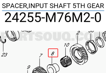 Suzuki 24255M76M20 SPACER,INPUT SHAFT 5TH GEAR