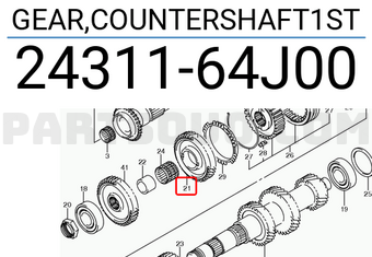 Suzuki 2431164J00 GEAR,COUNTERSHAFT1ST