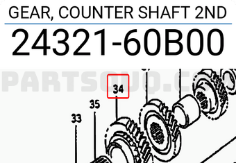 Suzuki 2432160B00 GEAR, COUNTER SHAFT 2ND