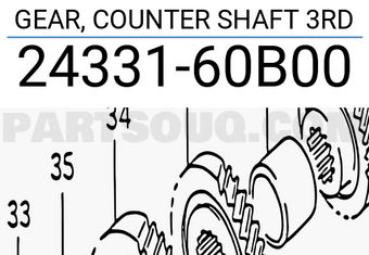 Suzuki 2433160B00 GEAR, COUNTER SHAFT 3RD