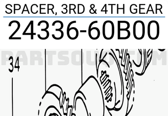 Suzuki 2433660B00 SPACER, 3RD & 4TH GEAR