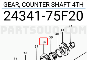 Suzuki 2434175F20 GEAR, COUNTER SHAFT 4TH