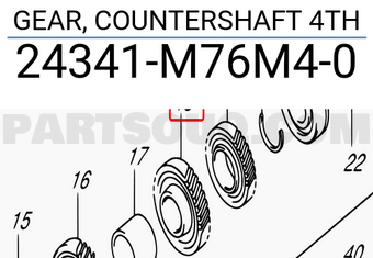 Suzuki 24341M76M40 GEAR, COUNTERSHAFT 4TH